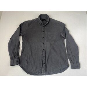C.O.F. Studio Buster Brown Shirt Mens Size Large Grey Pocket Button Down